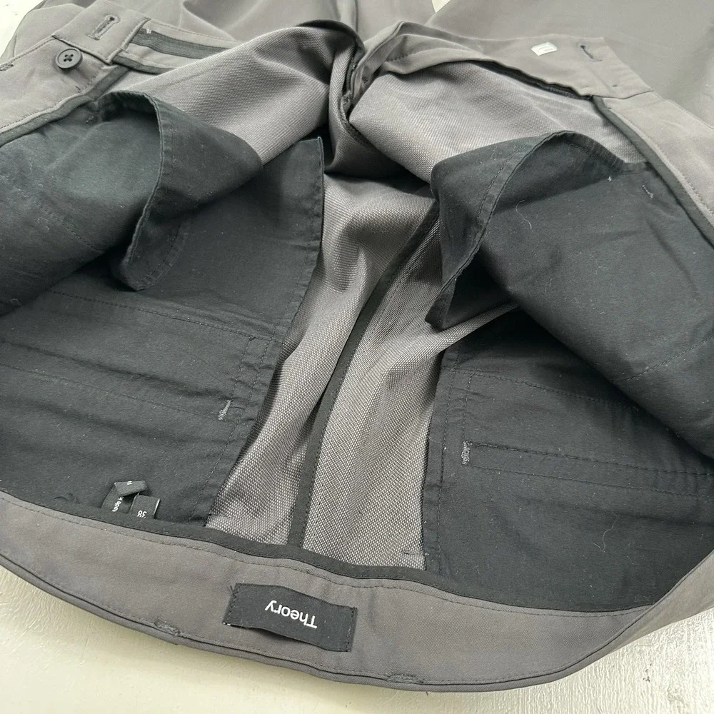 Theory‎ Men's Zaine Neoteric Performance Pants 38x34 Gray Black Stretch Chino